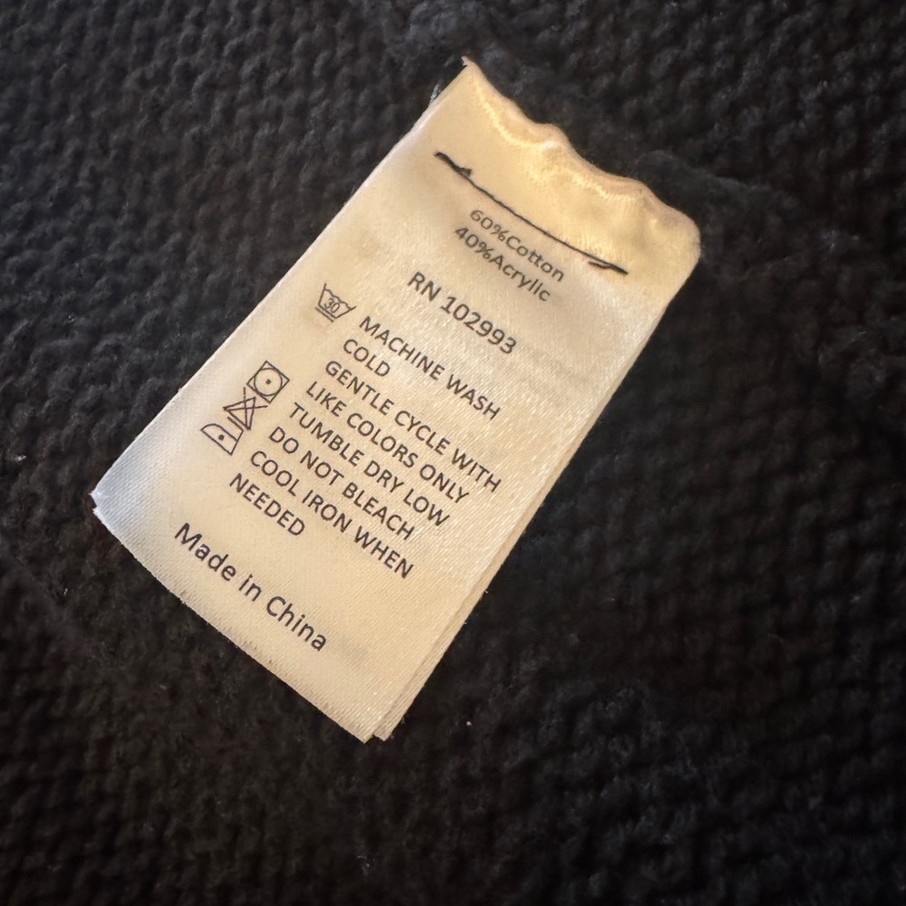 KAUFMAN FRANCO | Loose heavy black ribbed cotton cardigan Sz Small - Picture 7 of 8